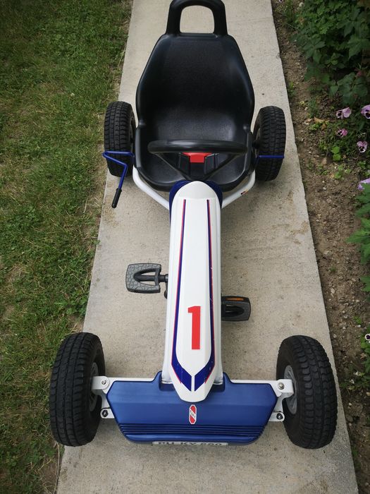 Cart/Kart cu pedale pentru copii PUKY F600 L 5-10 ani alb/albastru