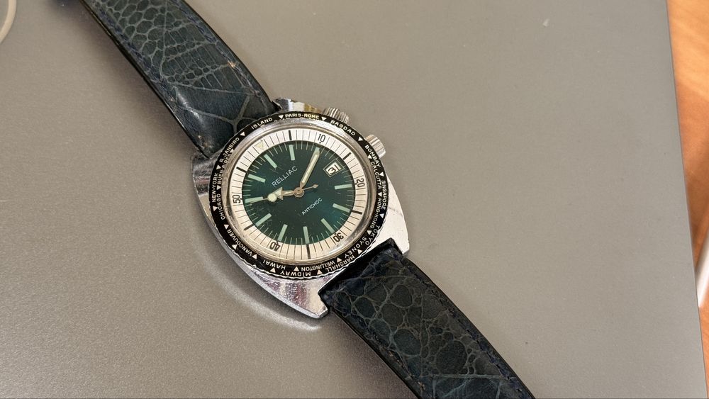 Ceas diver compressor 38mm cadran verde