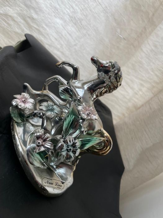 Statuieta cal placata cu argint,model deosebit !