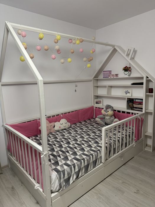 Pat casuta montessori cu saltea