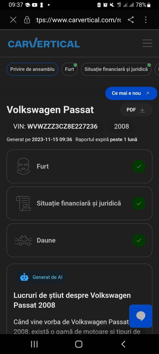 Vând Volkswagen Passat  B6 2008