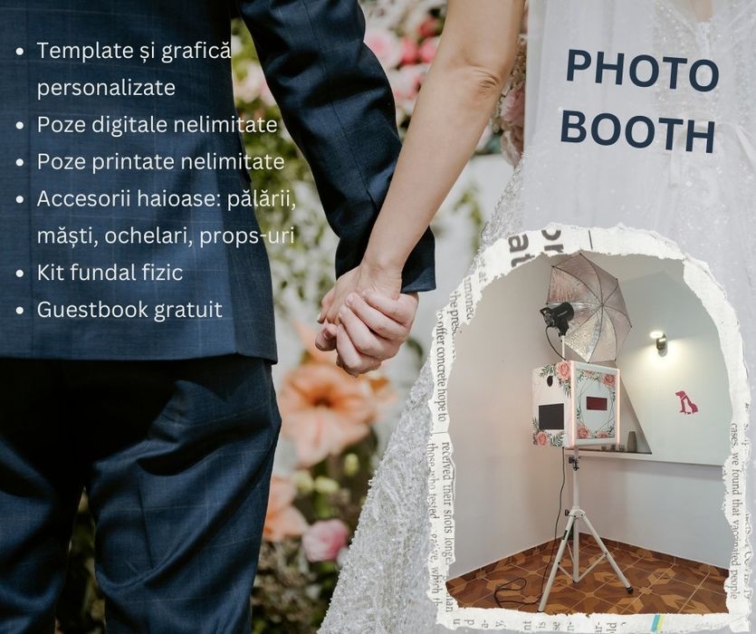 Photo booth, mașină fum greu, artificii, cabina foto evenimente