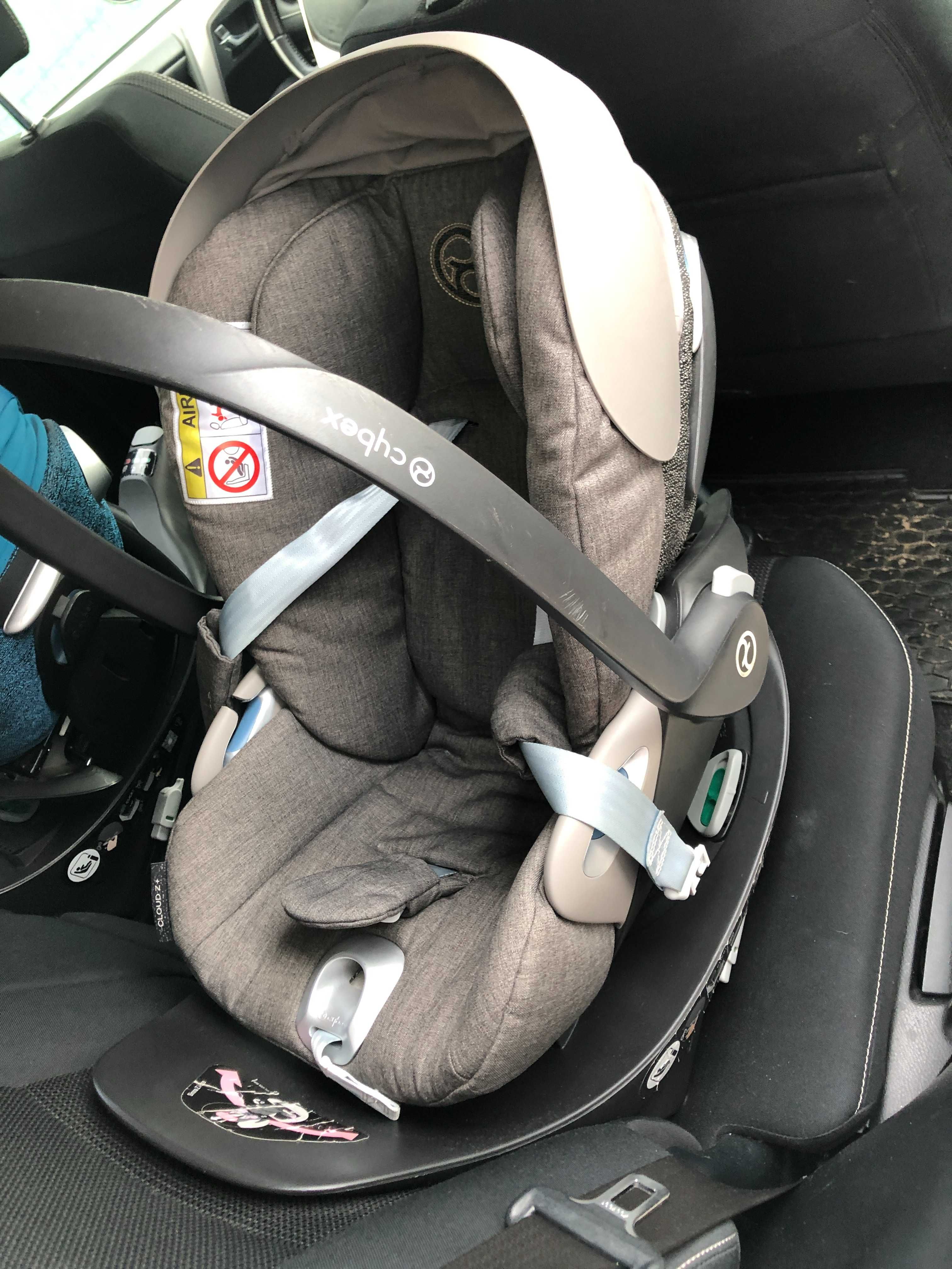 Cybex Platinum Z Plus Soho Gray + baza isofix rotativa + adaptori