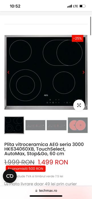 Cuptor cu plita AEG (Ocazie)