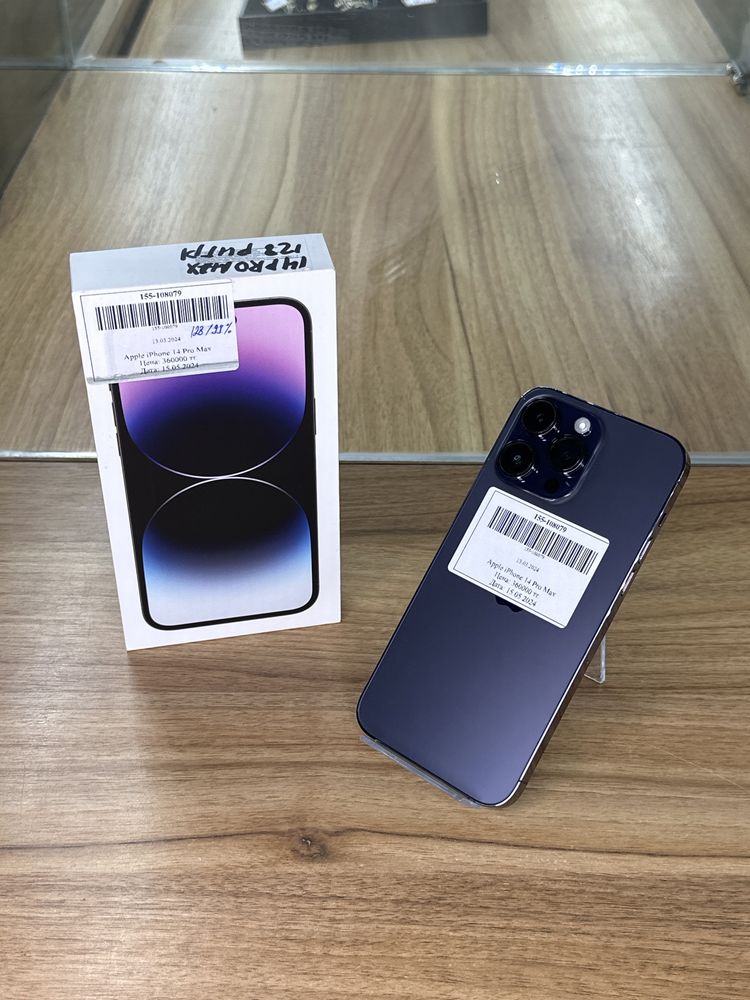 Смартфон Iphone 14 pro Max/128gb/99%/Kaspi 0-0-24/Aktiv Market