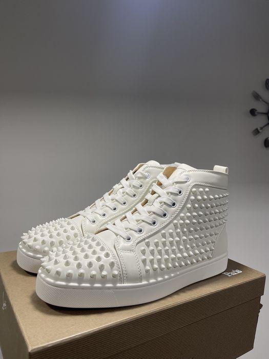 Christian Louboutin High White Spikes