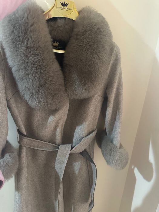 Vand palton Alpaka blană naturală se potrivește pt L, XL