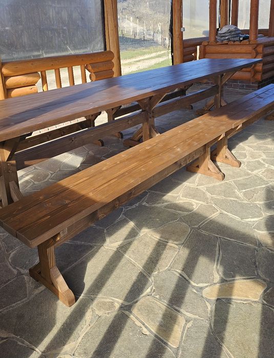 Set terasă (masă și bănci)