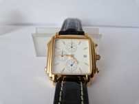 Ceas Chronograph Quartz-Dreptunghiular-Carcasa Placata cu Aur-36x36mm