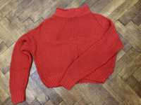 Pulover tricotat H&M rosu mărimea S bluza cu cercei cadou