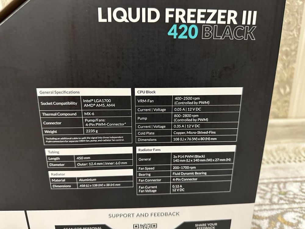 Система водяного охлаждения Liquid Freezer III 420 Black