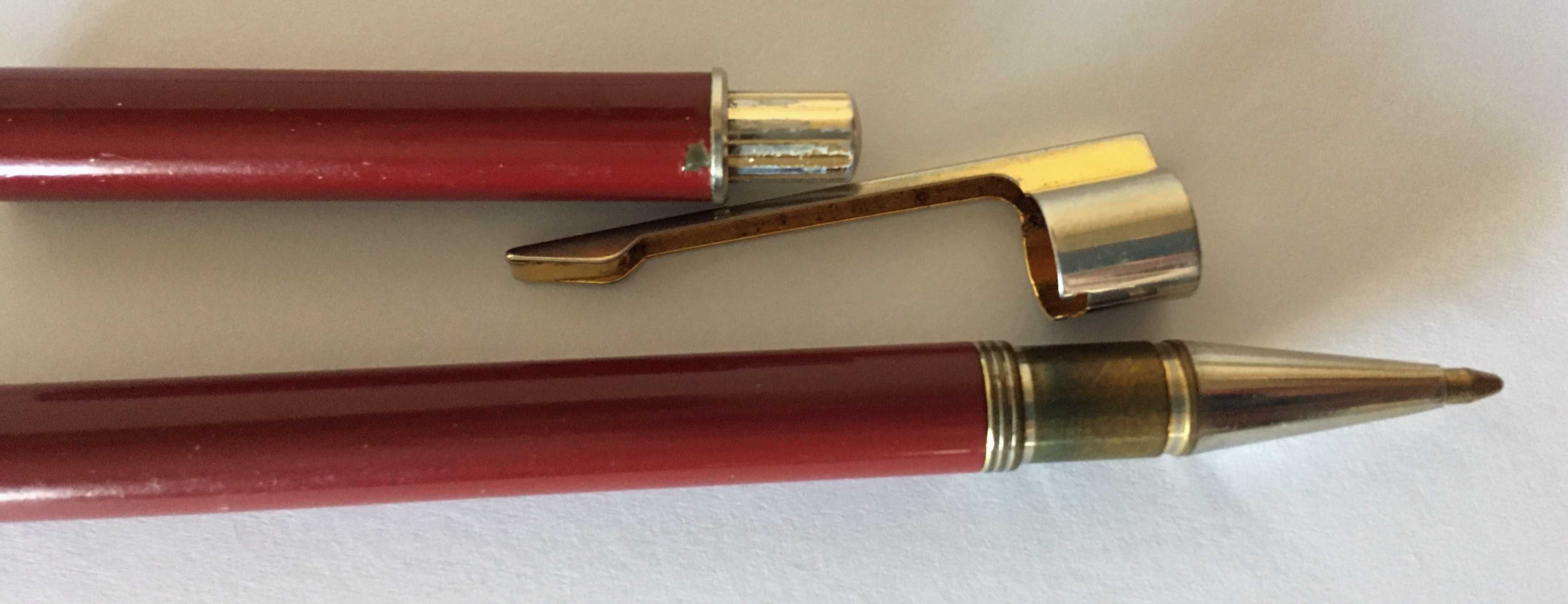 Creion mecanic din metal si pix vintage 2 in 1