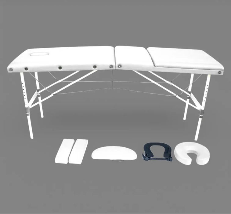 Masa de masaj pliabila Noua, cadru Aluminiu, Alba