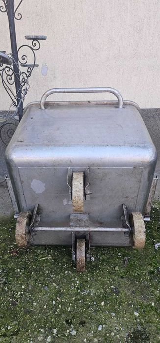 Cărucior tip container/vas/cuva din inox 2 buc