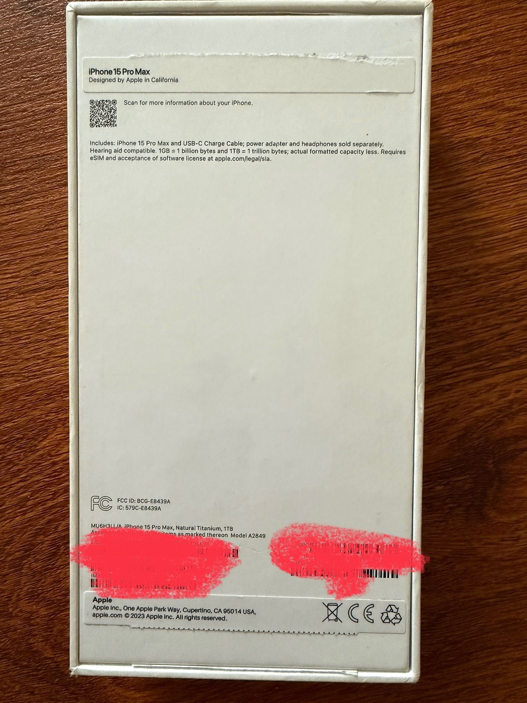Iphone 15 pro max Natural Titanium 1TB 100 yomkost