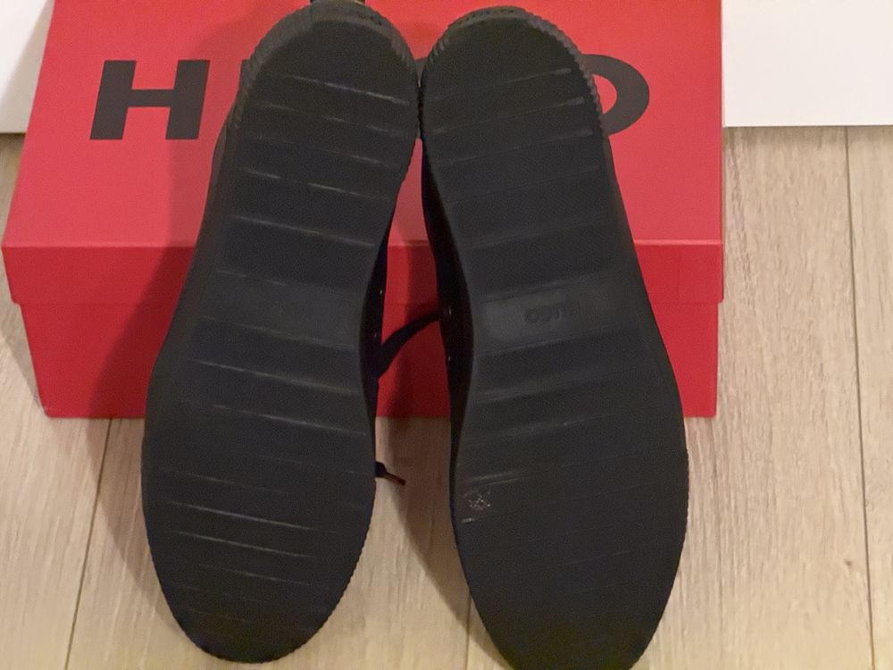 Hugo Boss Zero Tenn – мъжки кожени кецове, черни, номер 46 (US 13)