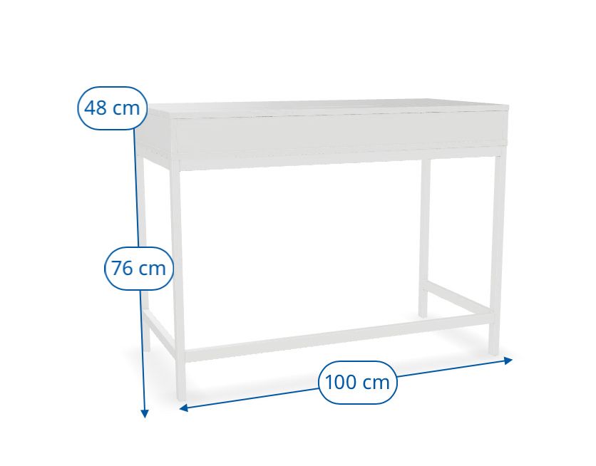 Birou Ikea alb, cu prelungitor si 2 prize Schuko Legrand
