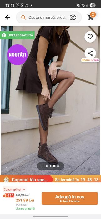 Ghete din piele naturala, întoarsă