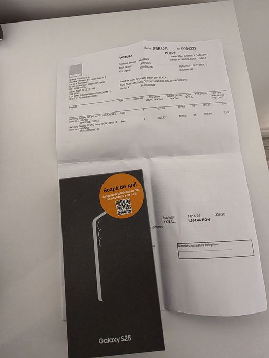 Samsung s25 5G Navy 128Gb NOU Sigilat Factură 2 ANI GARANȚIE