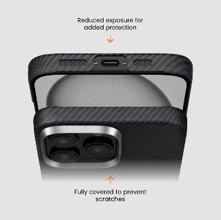 Vand husa bumper kevlar carbon Iphone 16 PRO MAX, compatibila MagSafe