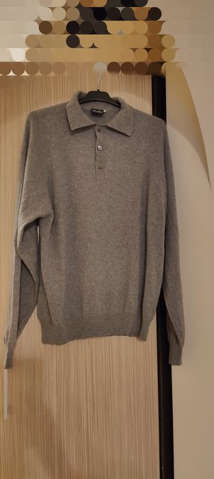 Pulover tip polo cașmir 100% mărime L