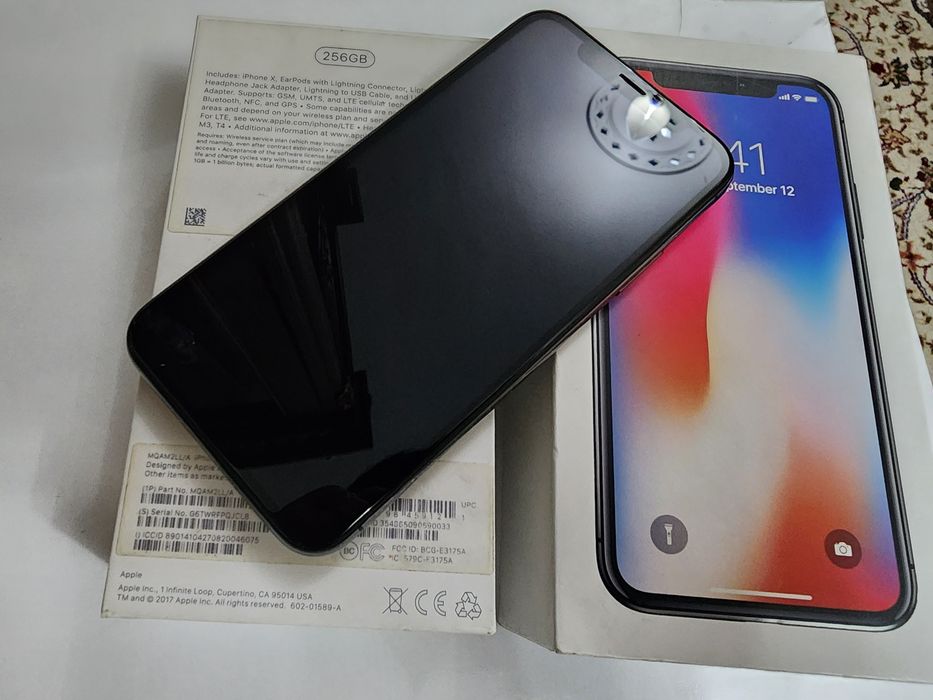 Iphone X LL/A Black 256GB ideal Karobka Dk Bor Full