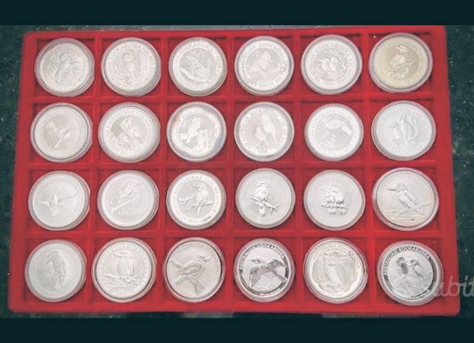 Monede argint 999 o uncie, serie completa Kookaburra 36 bucati