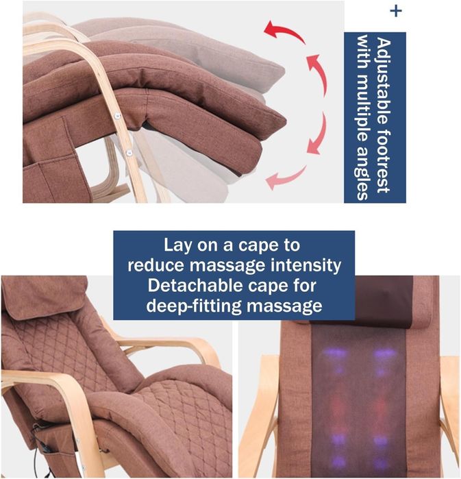 Модерен люлеещ се стол с отопление и масаж