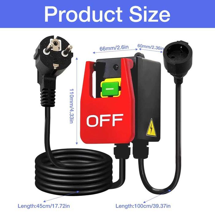 Mineup еднофазен авариен бутон 250V 16A с контакт и защита