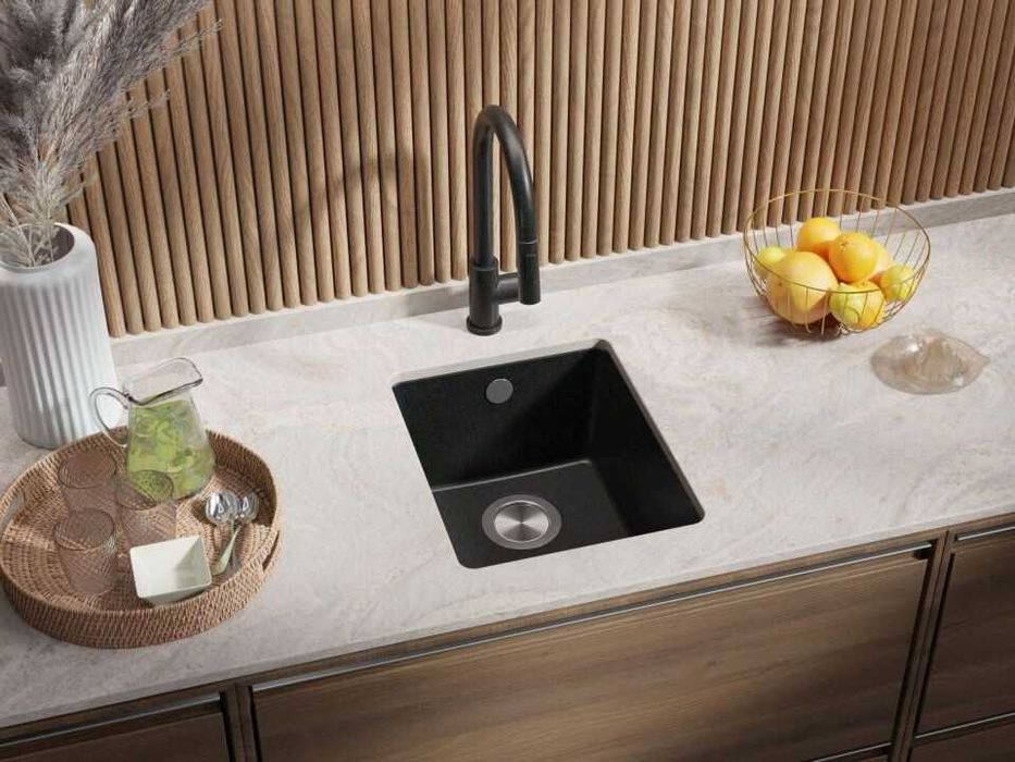 Графитна кухненска мивка за вграждане под плот Венеция 50 XL 460x440 м
