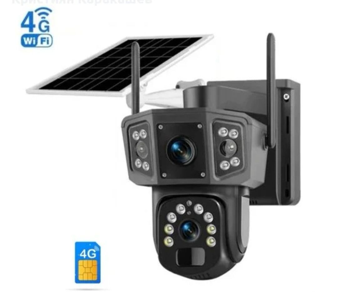 Ултра HD соларна 4G камера 16Mp Dual Lense IPC-V380-P3