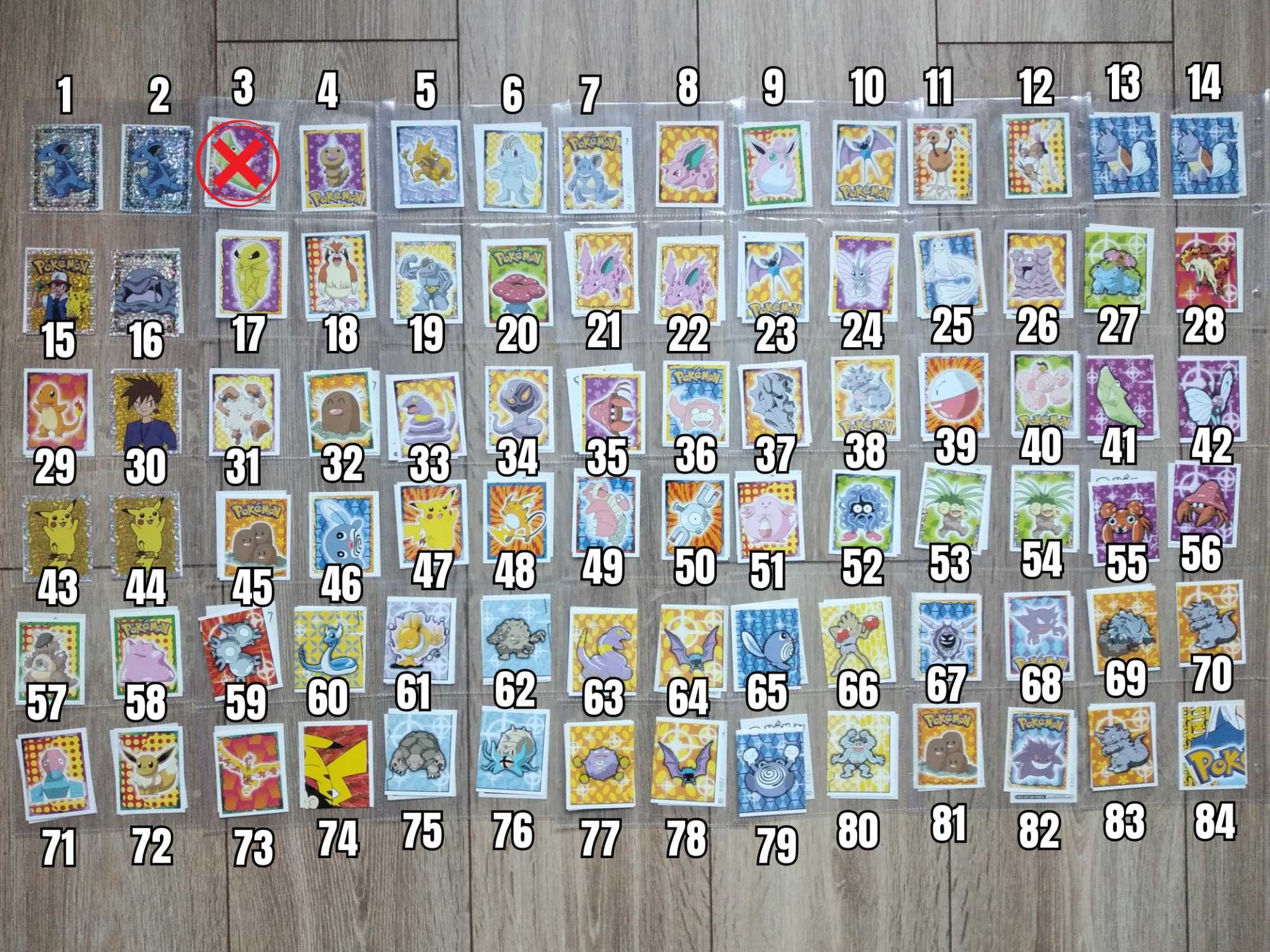 Pokemon Стикери Merlin от 1999 Червен Албум Оригинални Колекционерски