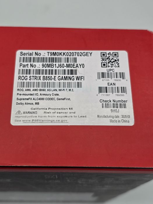 Placa de baza ASUS ROG STRIX B850-E Gaming WIFI, Socket AM5, SIGILATA