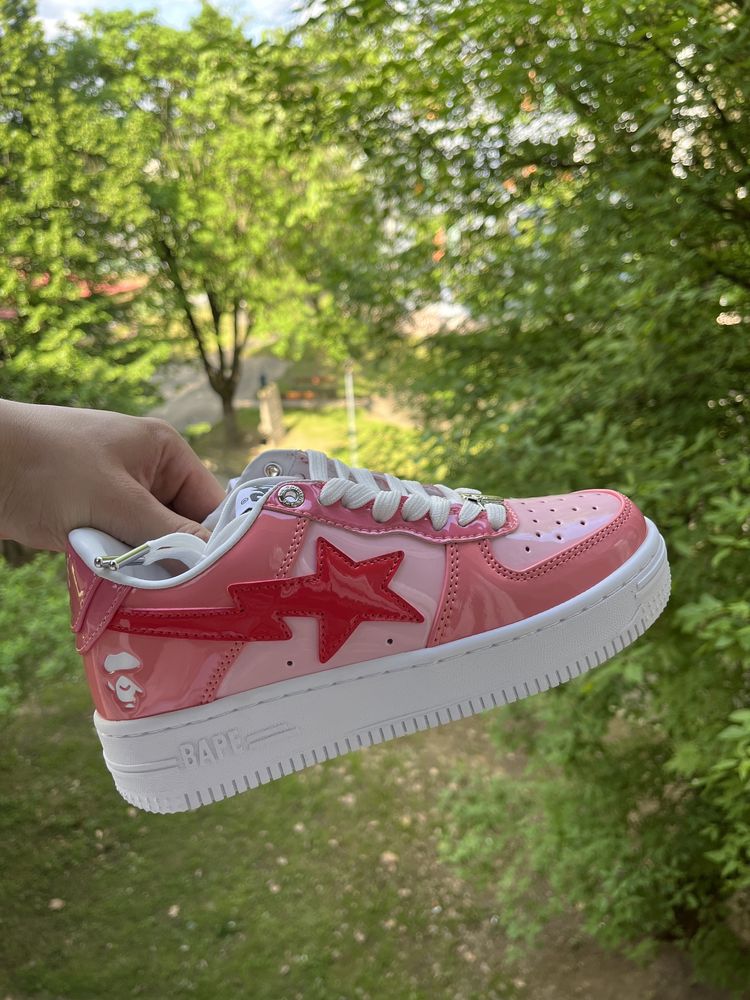 Bape Bapesta roz alb peach-withe femei