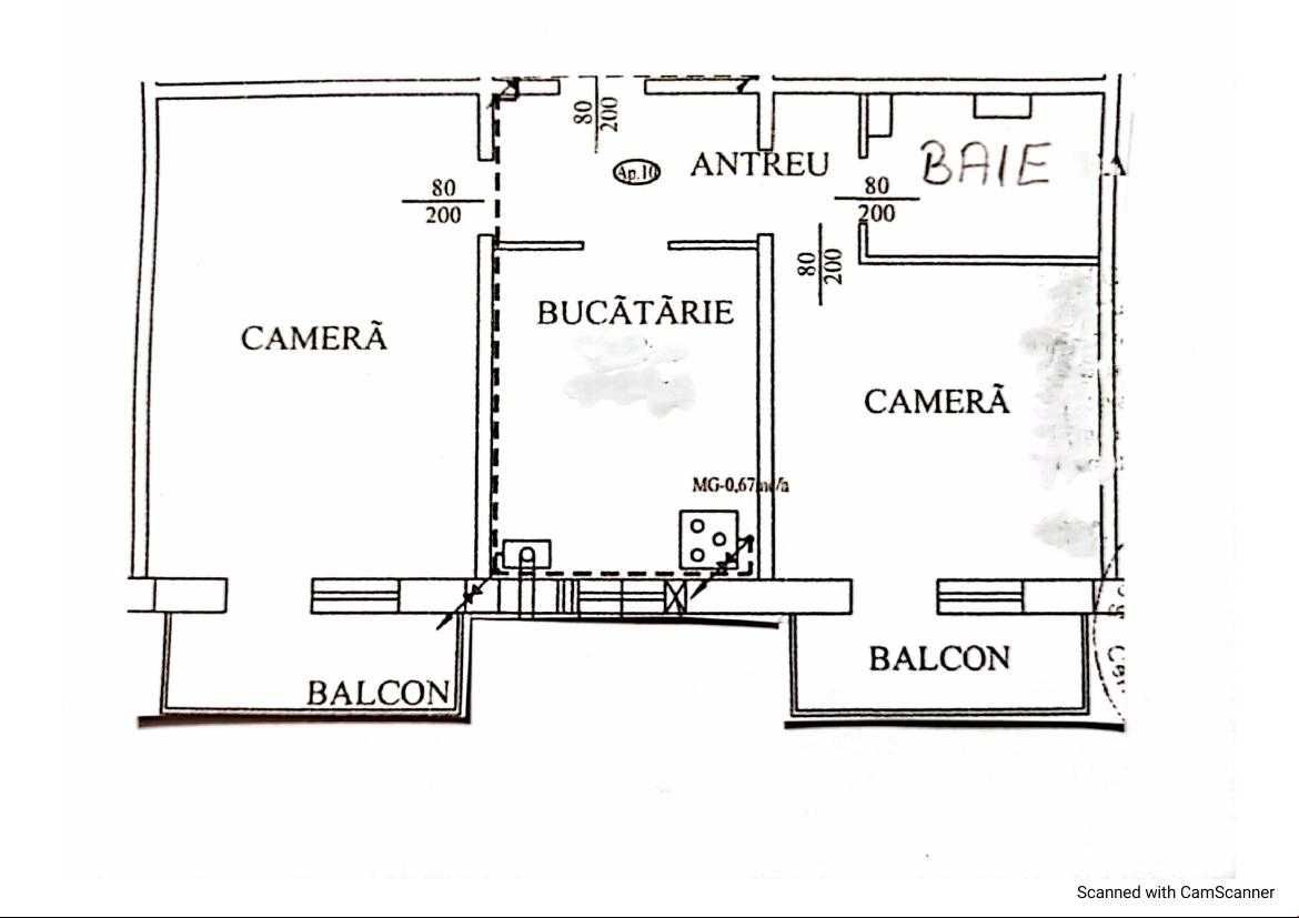 Apartament cu 2 camere, Et.3, Str.Brasov, Micro17