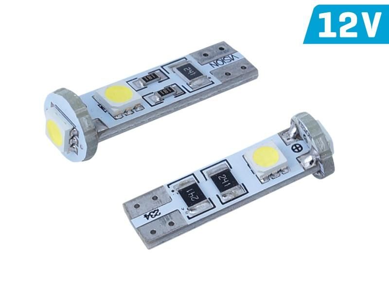 диод w5w (t10) 12v 3x 5050 smd led, canbus, бяла, 2 бр. carmotion  ...