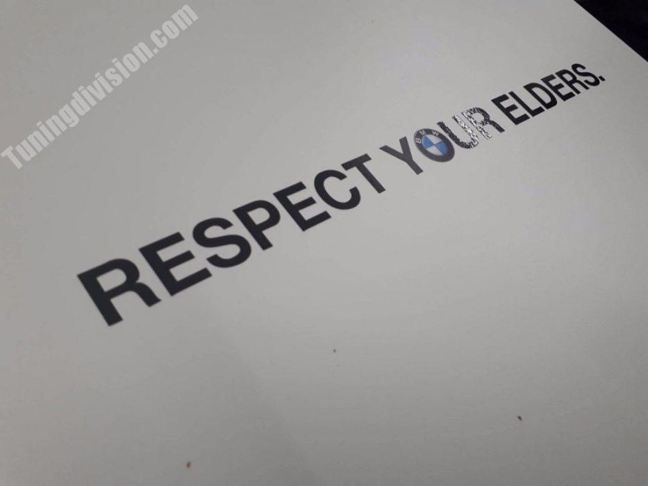 Respect your elders sticker бмв е21 е24 е28 е30 е34 2002 tii csi m3 m