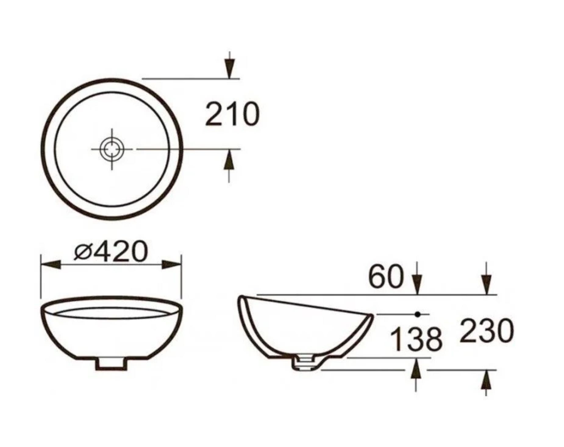 KIT Lavoar pentru baie "bol pe blat" 42cm ROCA
