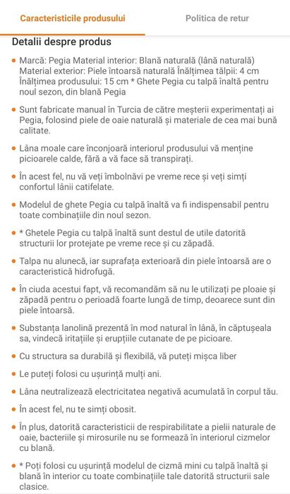 Cizme tip UGG din piele, platformă mini – NOI, cu factură și cutie