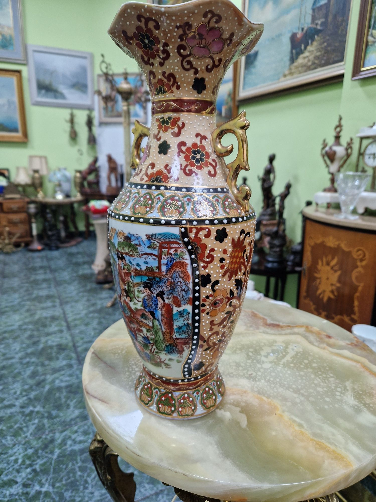 Красива антикварна китайска ваза Satsuma