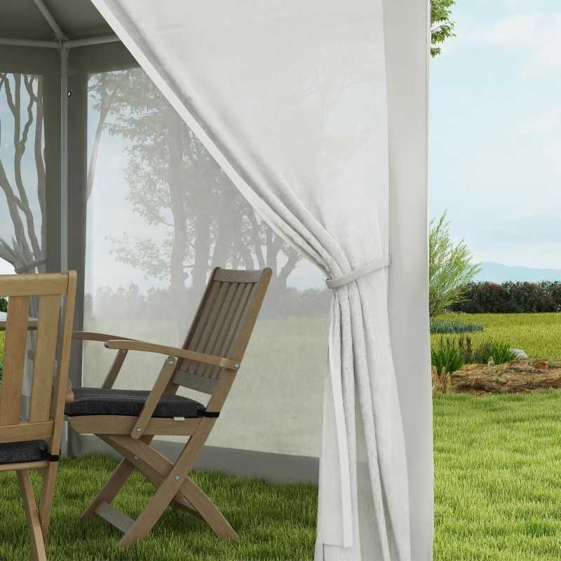 Градинска беседка Outsunny, шестоъгълна, 3,94x3,412x2,5м,