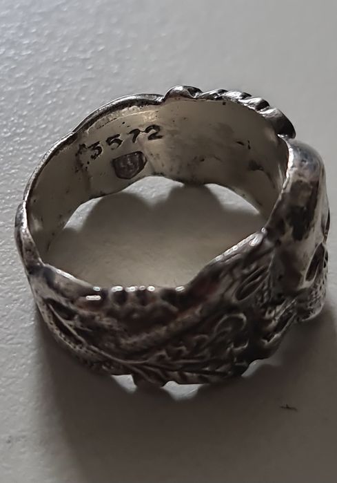 Inel,ghiul ofițer S.S. din argint masiv,800 Al doilea război mondial