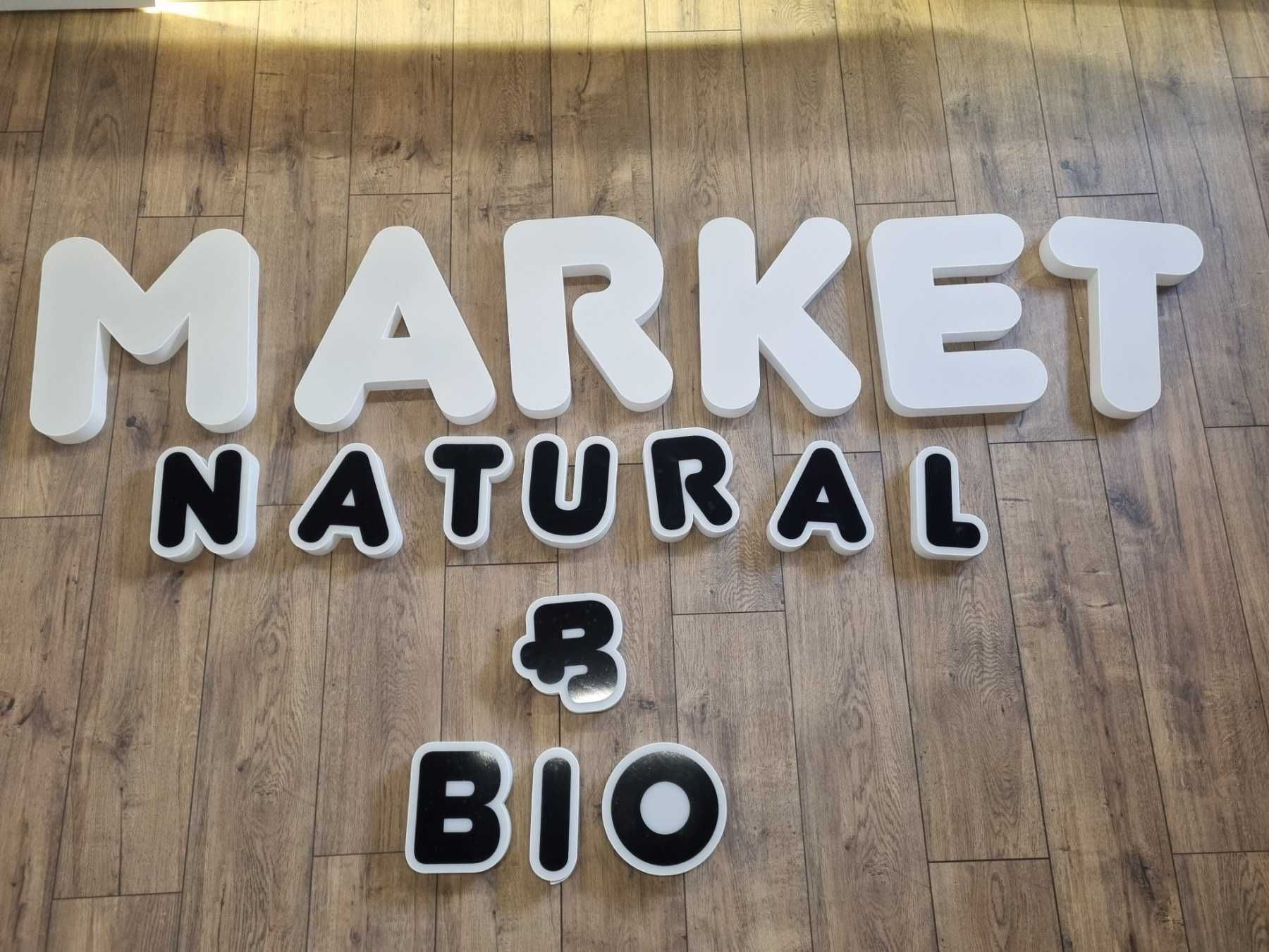Светеща реклама - обемни букви - NATURAL & BIO MARKET