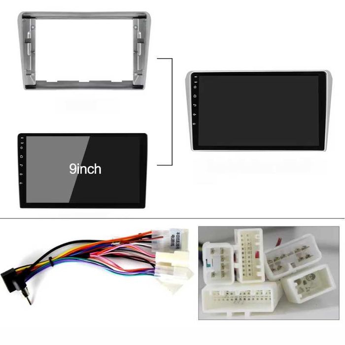 Toyota Avensis T25 9" 2-DIN, 4G/LTE, QLED с Android 12, 2/32GB, CPAA