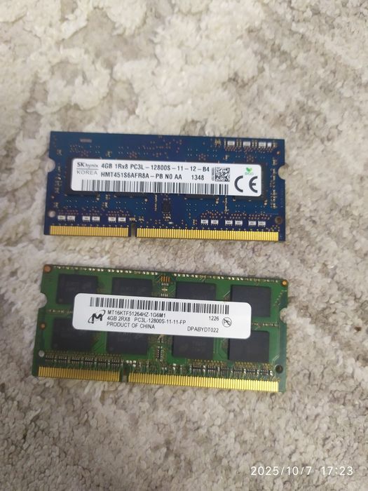 Оперативная память ddr 3 ноутбук. 4gb.