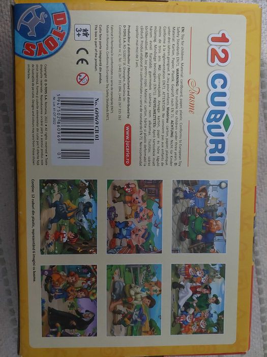 Jucarii, cuburi carton puzzle D-Toys