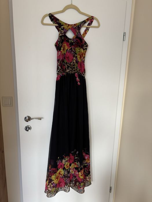 Дамска лятна дълга рокля с цветя