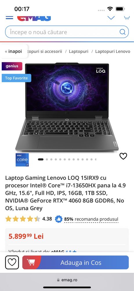 Vand Laptop Gaming nou