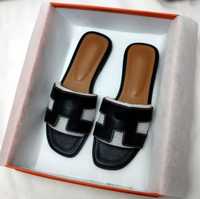 Șlapi sandale papuci Hermès negri