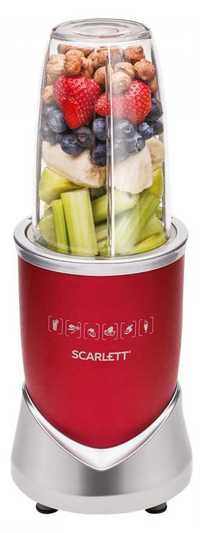 Blender smoothie tocator Scarlett SC-JB146P10, 1000 W, Rosu, 1.4l. Nou